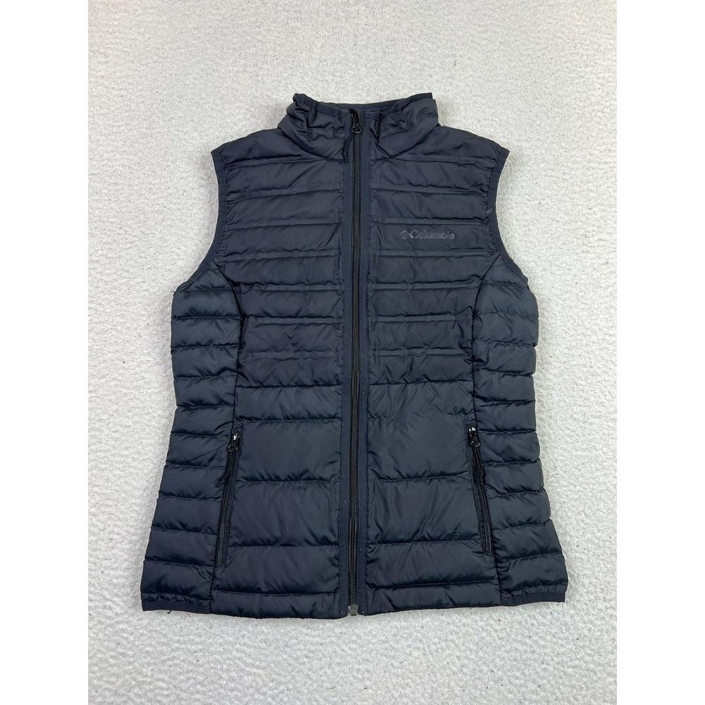 Columbia Vest Womens XS‎ Black Quilted Down Puffer Full Zip Lightweight XK17520